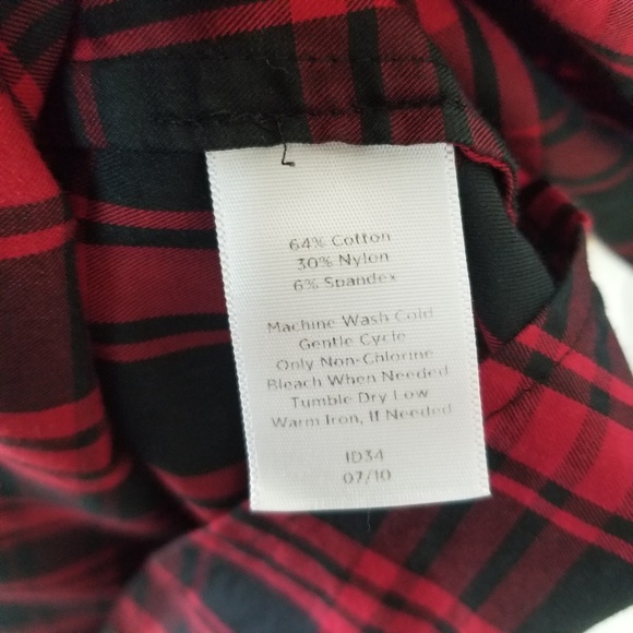 Talbots Tartan Red Ruffle Popover Shirt size 10 - Picture 2 of 8